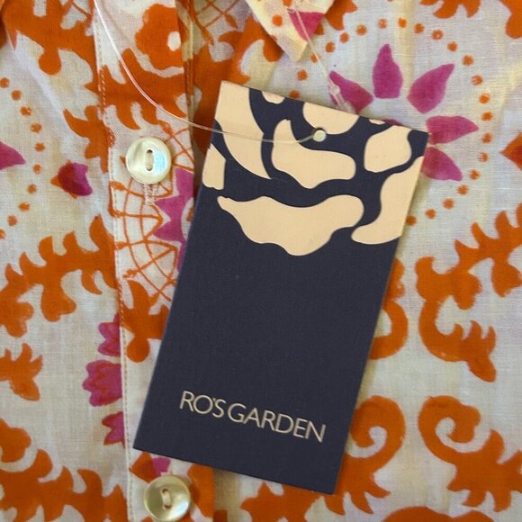 NWT Ro's Garden Vanessa Pintuck Boho Floral Casual Button Up Shirt Size Large - Picture 6 of 11